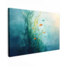 Waterplanten - Vissen - Kleurrijk - Water Tuinposter op houten frame 2 cm dik klein -3d