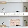 Abstract - Patroon - Beige - Rood keuken achterwand spatscherm klein 900 -voor_na_NL