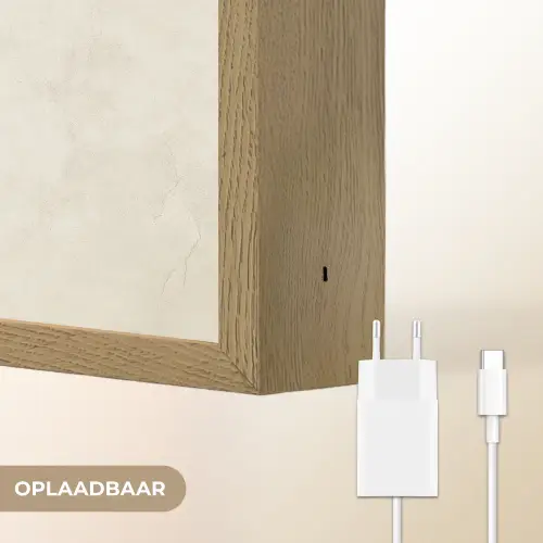Crème - Egaal - Beton Light Box met batterij (Wandlamp) middel 907 -USP_websiteoplaadbaarNL