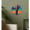 Olifant - Kleurrijk - Lucht - Abstract Wandcirkel behangsticker klein -sfeer2