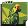 Papegaai - Groen - Snavel - Abstract Inductie beschemer met haakjes middel -3d