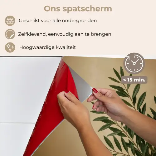 Vaas - Olijftakken - Bladeren - Beige keuken achterwand spatscherm klein -spatscherm_NL