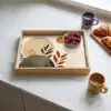 Vormen - Rond - Bladeren - Beige Dienblad Rechthoek middel -sfeer2