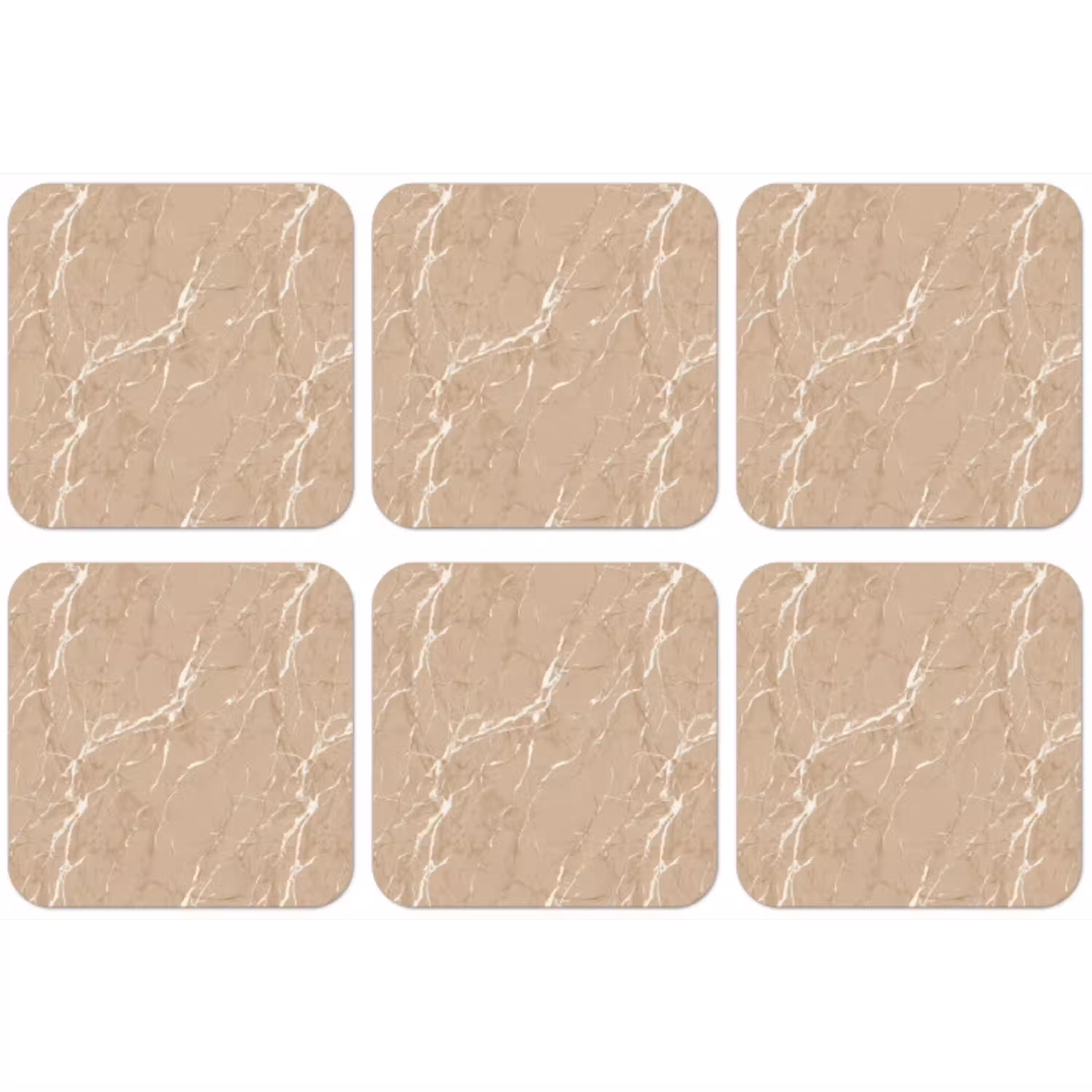 Beige - Marmer - Organisch - Wit onderzetter kurk middel 366 -zkaufland3dotto