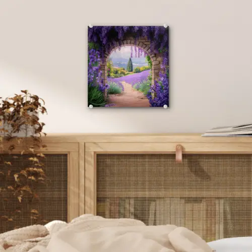 Doorkijk - Lavendel - Bloemen - Paars - Poort plexiglas 5mm klein -sfeer4