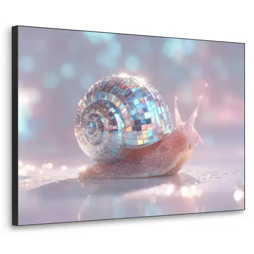 Slak - Disco - Mozaïek - Blauw Textielframe zwart klein -3d