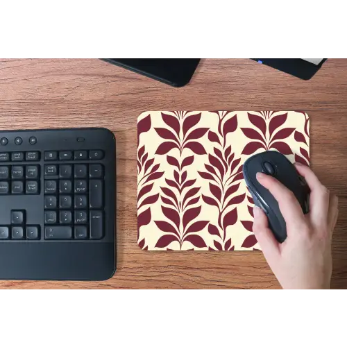 Abstract - Bladeren - Burgundy muismat rubber klein 262 -toetsenbord