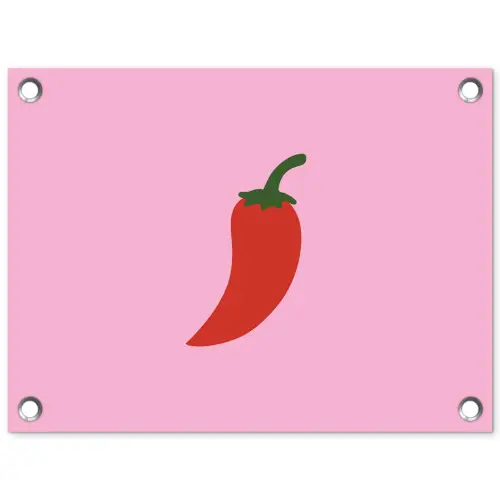 Peper - Rood - Illustratie tuinposter los doek klein -3d