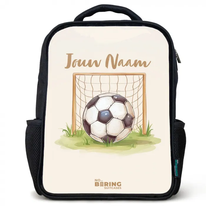 Voetbal in een goal Rugzak - Zwart middel -3d