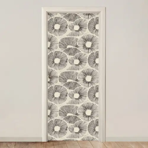 Cirkels - Patroon - Zwart deurposter klein 289 -3d_beige