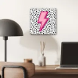 Bliksem - Roze - Stippen aluminium wit klein -sfeer5