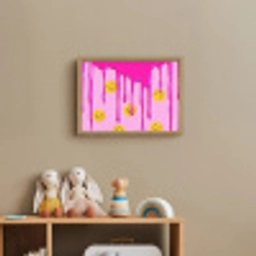 Smiley - Roze - Glazuur Light Box met batterij (Wandlamp kind) middel -sfeer2_kind