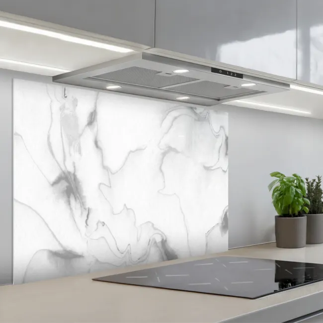 Paraschizzi cucina - Marmo - Grigio - Bianco - Astratto - Look marmoreo