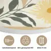 Vrouw - Bloem - Geel - Minimalistisch Akoestische PET Vilt - Rond klein -closeup_NL