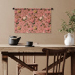 Klassiek - Botanisch - Roze Wandkleed katoen klein 269 -sfeer6
