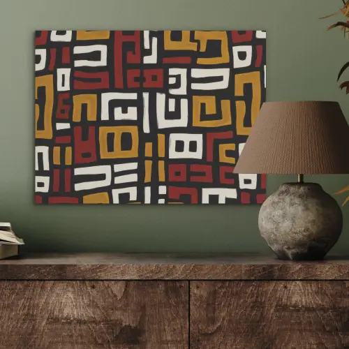 Abstract - Patroon - Rood PET vilt klein -sfeer2