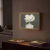 Vrouw - Beige - hoed Light Box met batterij (Wandlamp) middel -sfeer1