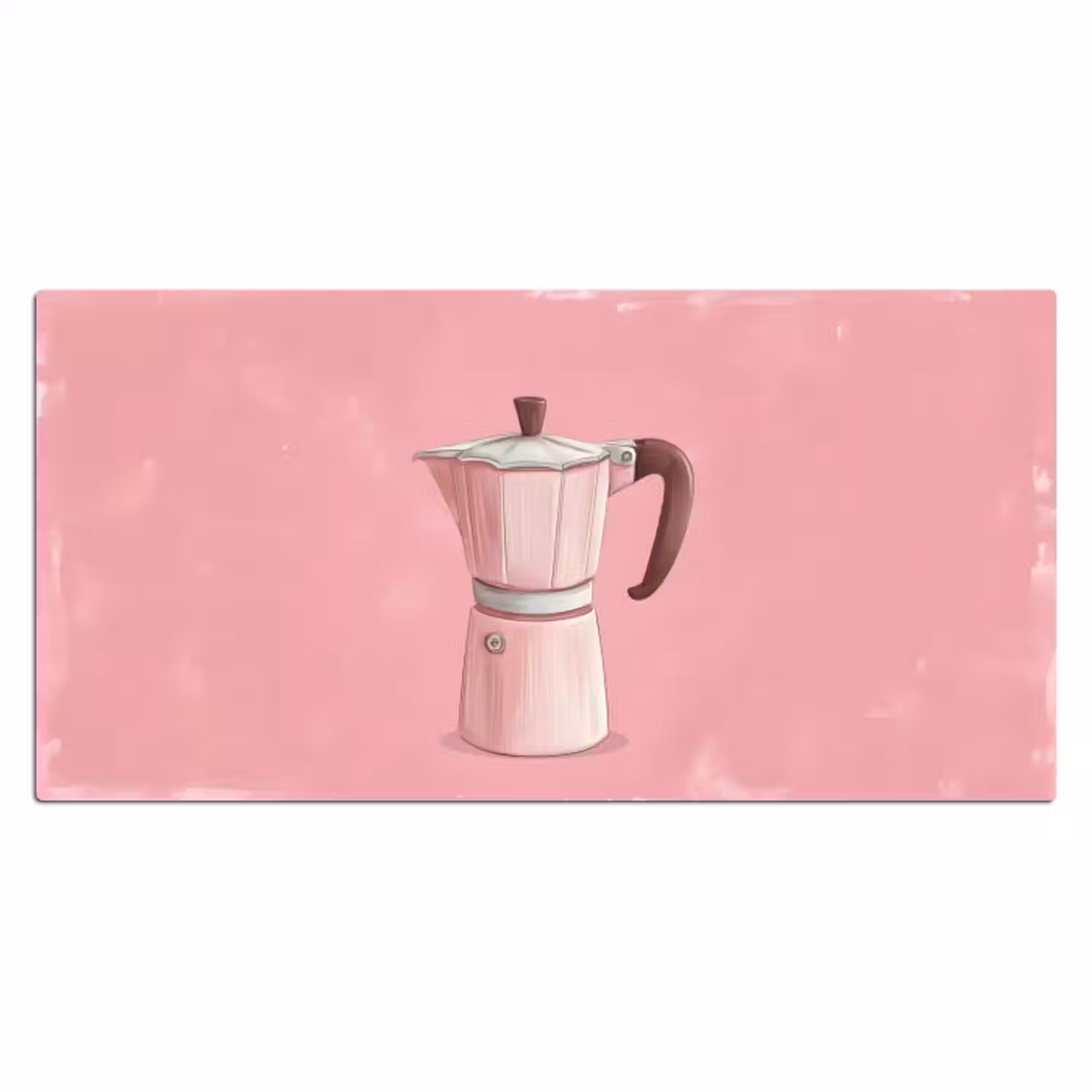 Bureau onderlegger - Roze - Mokkapot - Illustratie - Koffie