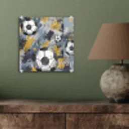 Voetbal - Abstract - Sport - Kleurrijk plexiglas 5mm klein -sfeer3