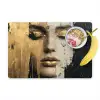 Abstract - Goud - Gezicht - Lippen Placemat vinyl groot -zzzproduct_Kitchenyeah-website