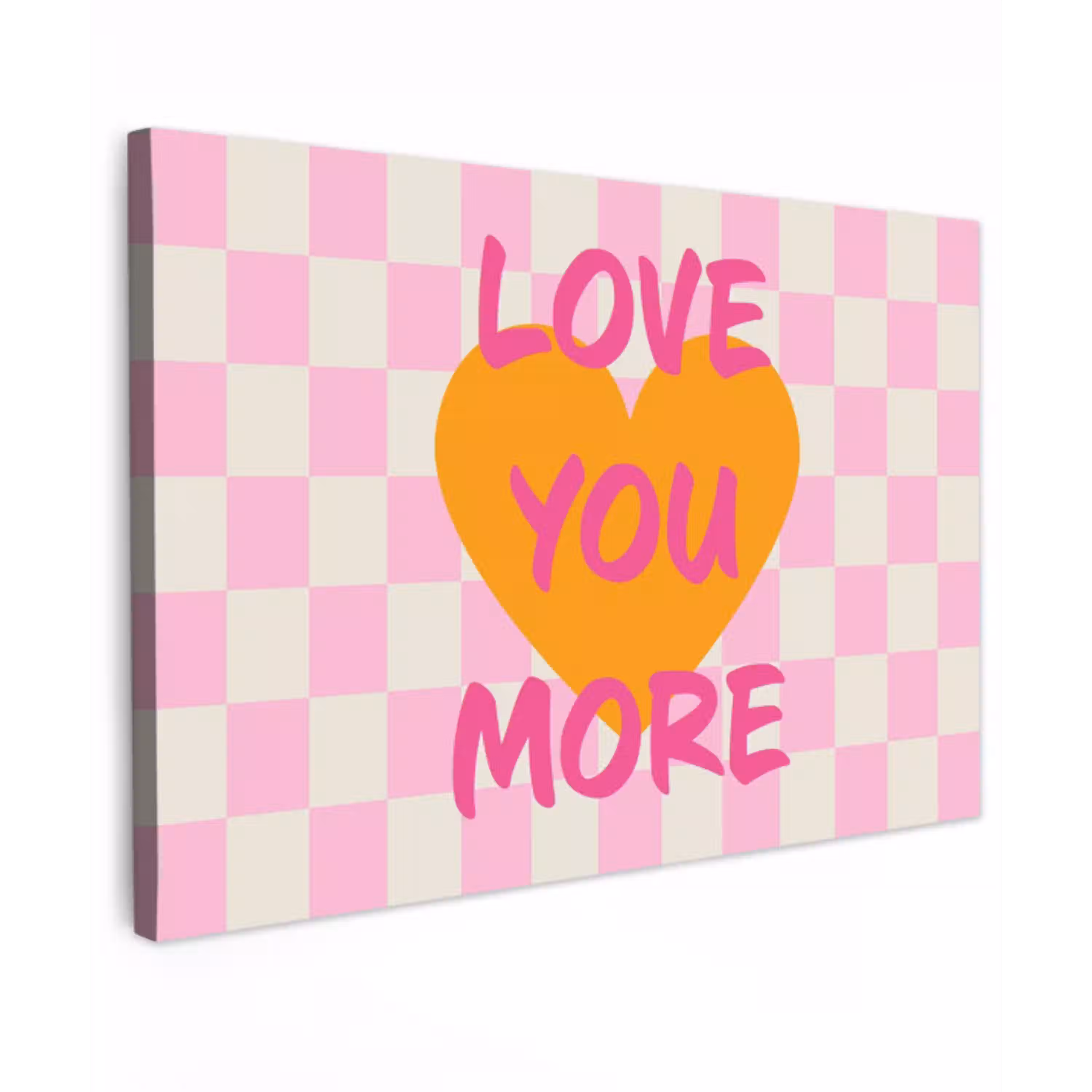 Valentijn - Love - Roze - Oranje canvas 2cm klein -z3d