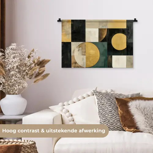 Abstract - Goud - Brons - Vormen - Geometrisch Wandkleed katoen klein -sfeer1