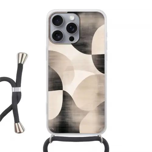 Grillige vormen - Subtiele overgangen - Dynamisch Hoesje iPhone 16 Pro Max met koord klein -3d
