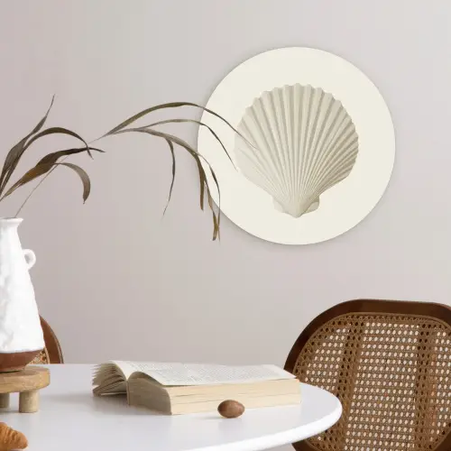 Schelp - Minimalistisch - Wit Wandcirkel plexiglas klein -sfeer4
