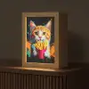 Kat - Eten - Patat - Graffiti - Abstract Light Box met kabel (Tafellamp) klein -z3d_website
