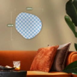 Schaakbord - Klassiek - Blauw Wandcirkel Organisch Forex 3mm klein 629 -sfeer3