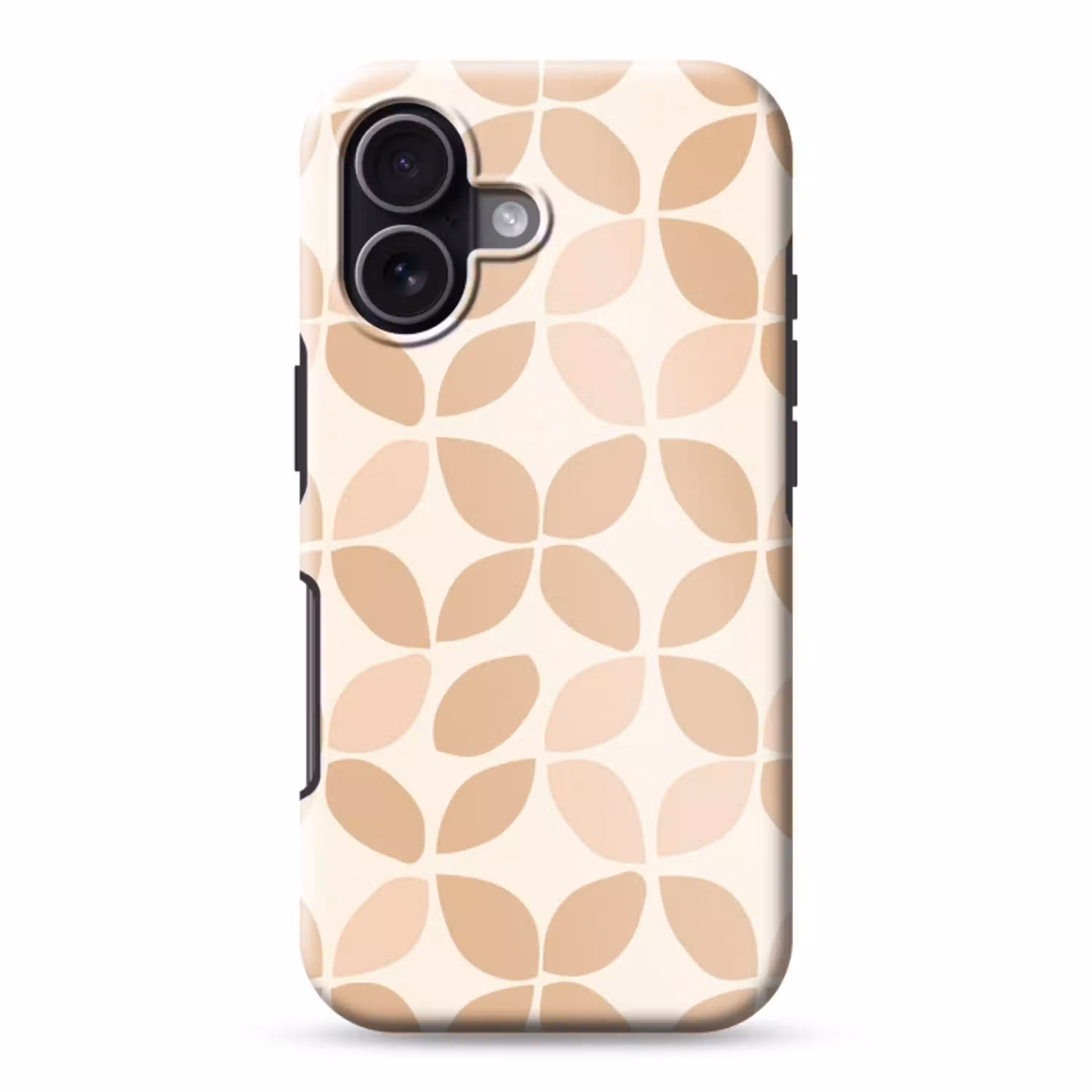 Beige - Bladeren - Minimalistisch - Patroon Toughcase MagSafe Apple iPhone 17 klein 1017 -3d