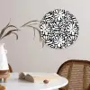 Bloemen - Patroon - Zwart - Wit Wandcirkel plexiglas klein 852 -sfeer4