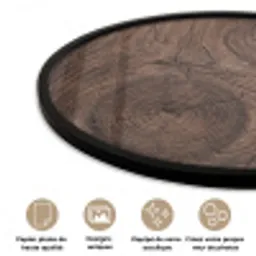 Houtnerf - Textuur - Patroon - Bruin - Rustiek Fotolijst rond zonder passe partout klein -closeup_FR