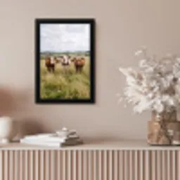 Koeien - Portret - Weide - Boerderij - Nieuwsgierig fotolijst zwart zonder passe partout klein -sfeer5