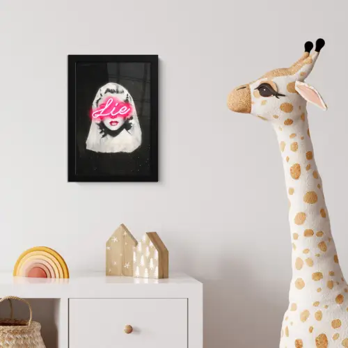 Neon - Letters - Vintage - Vrouw fotolijst zwart zonder passe partout klein -usfeer4_kinderkamer