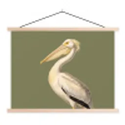 Pelikaan - Wit - Vogel - Klassiek - Natuur textielposter latten blank klein -3d