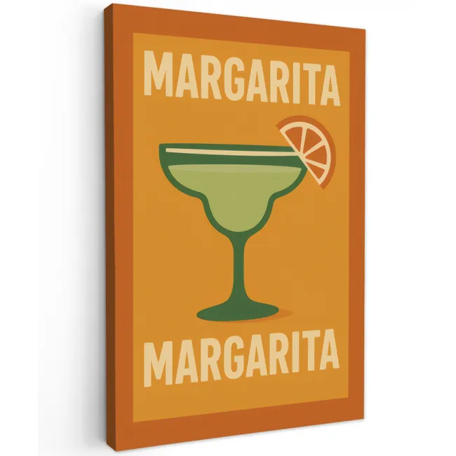 Illustratie - Margarita - Sinaasappelschijf - Oranje Tuinposter op houten frame 2 cm dik klein -3d