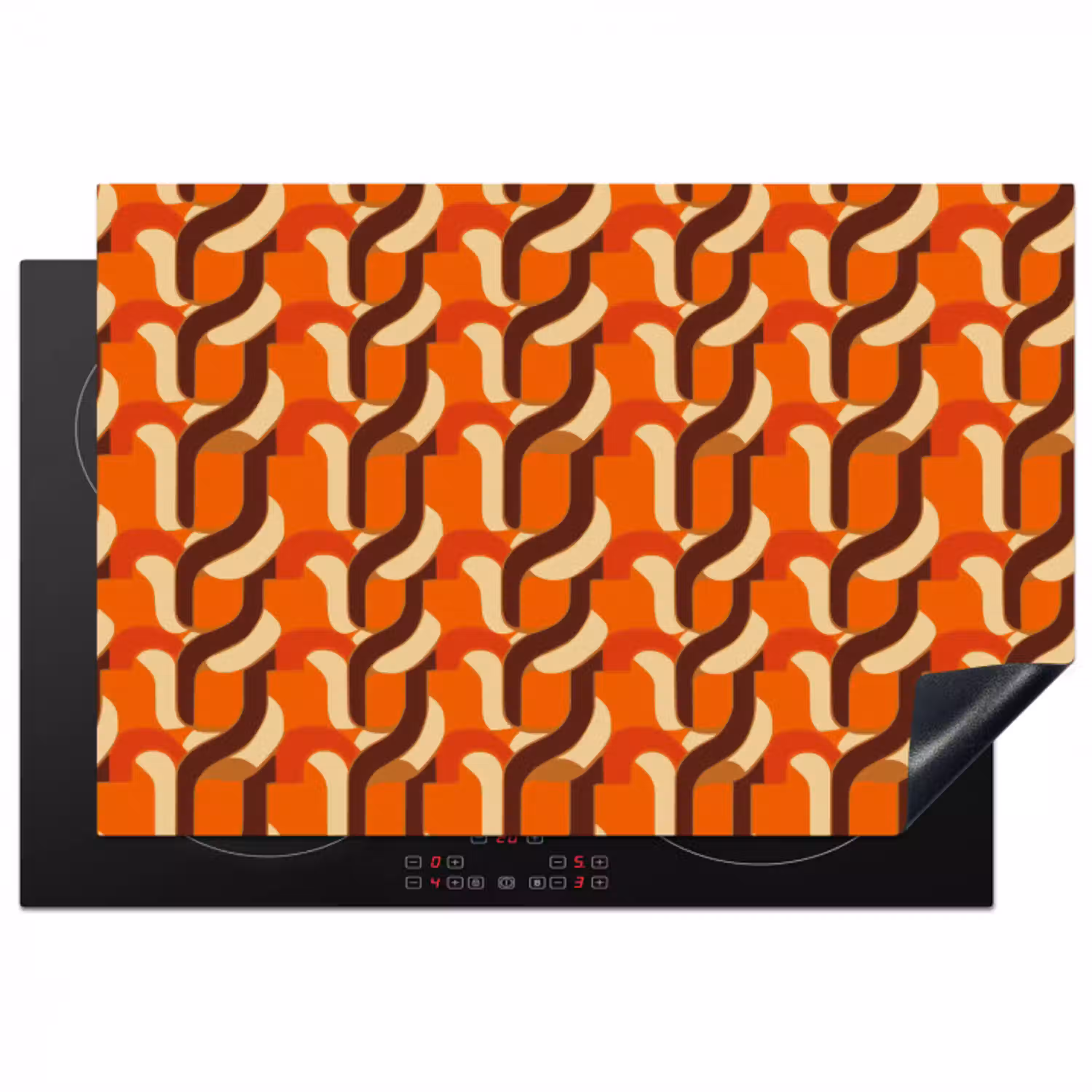 Retro - Modern - Kleurrijk Inductie beschermer vinyl 3mm klein 276 -3d