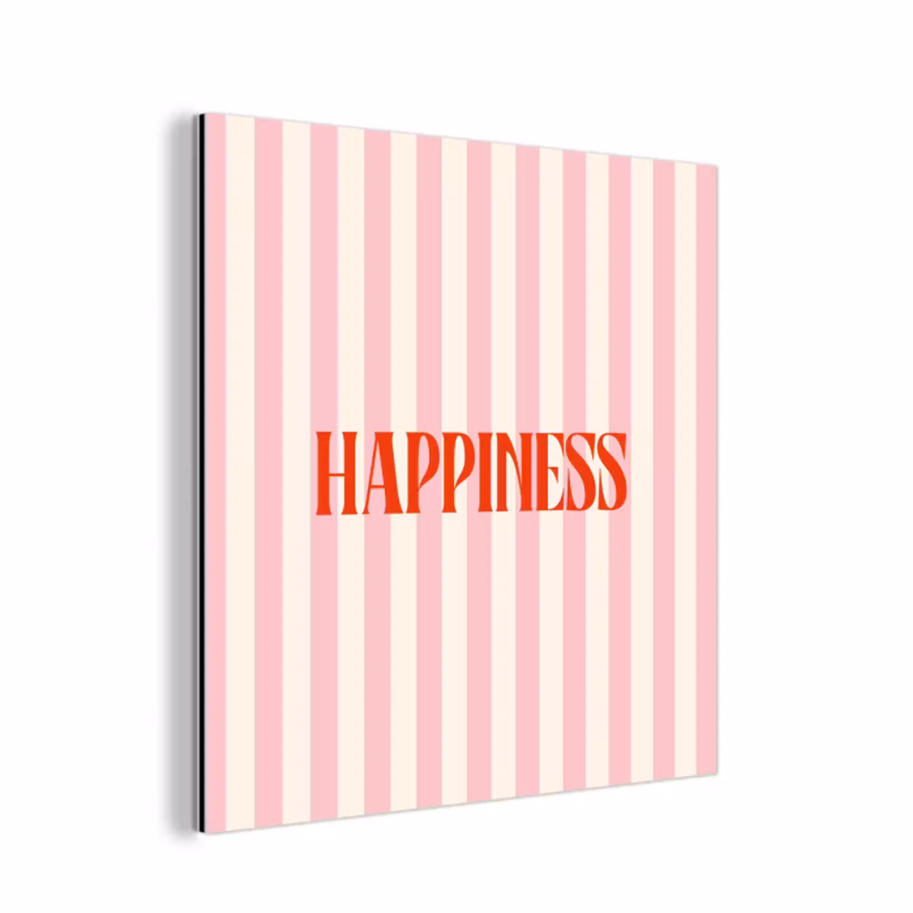 Zachtroze - Rood - Strepen - Happiness aluminium wit klein -3d