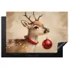 Kerst - Hert - Gewei - Kerstbal - Rendier Inductie beschermer vinyl 3mm klein -3d
