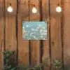 Stengels - Bloemen - Lucht - Wit tuinposter los doek klein -sfeer1
