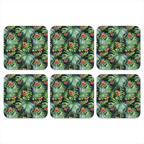 Monstera - Jungle - Bladeren onderzetter kurk middel -3d