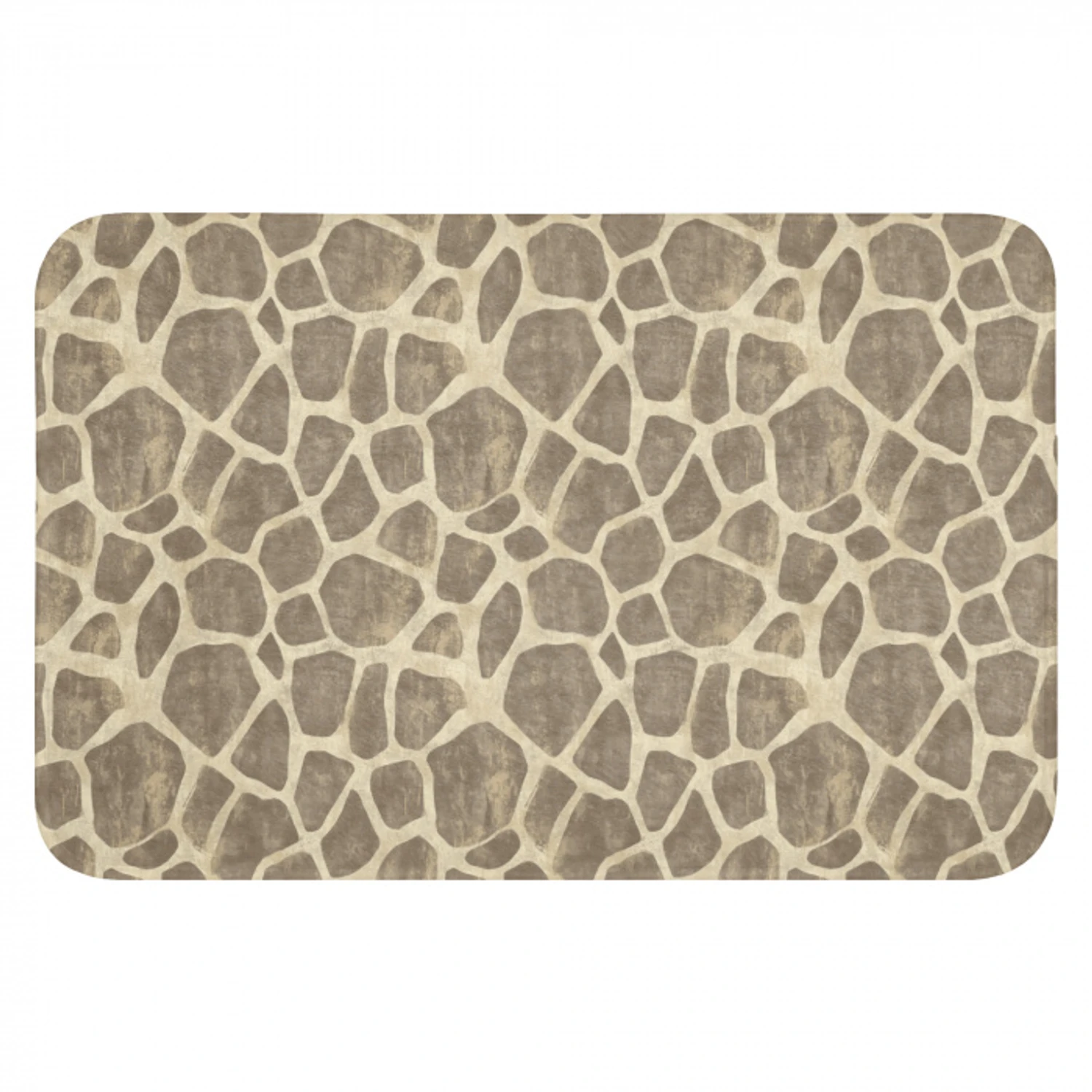 Giraf - Patroon - Beige - Bruin Badmat klein 997 -3d