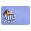 Mok - Koffie - Vrouw - Paars Badmat klein -3d