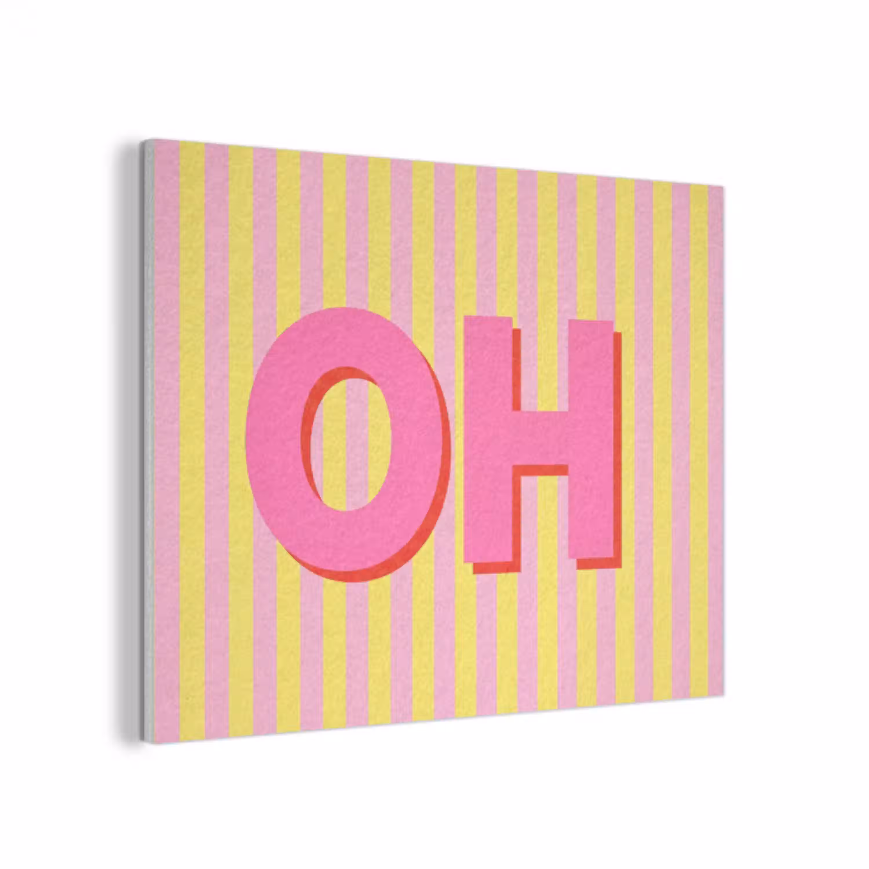Tekst - Strepen - Roze PET vilt klein -3d
