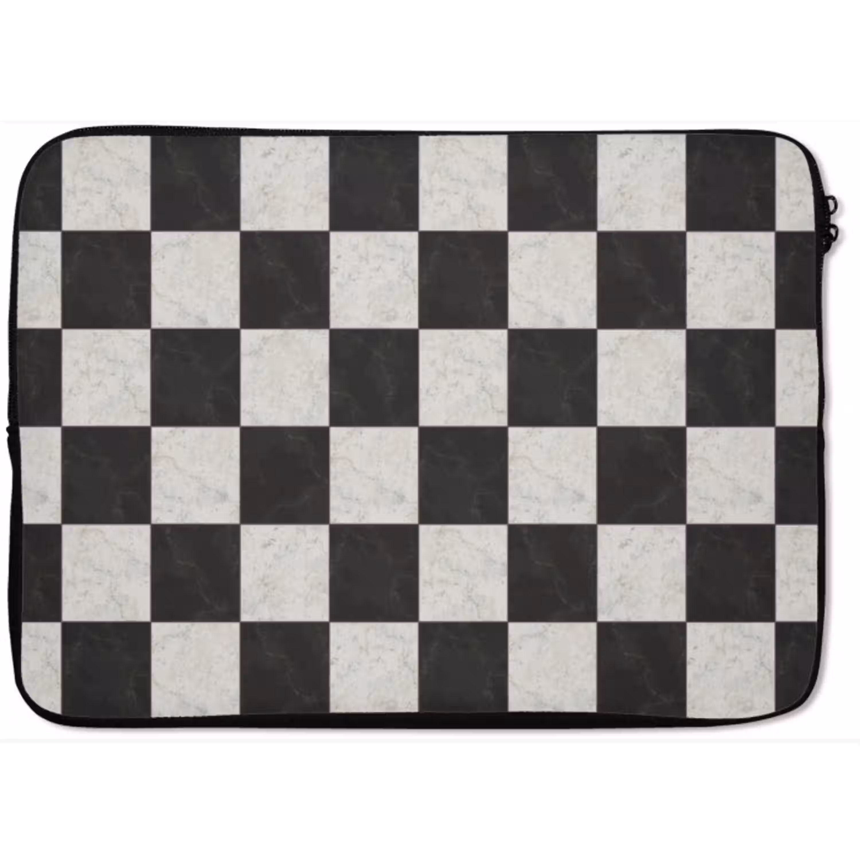 Dambord - Marmer - Zwart - Wit laptophoes neopreen klein 279 -zkaufland3dotto