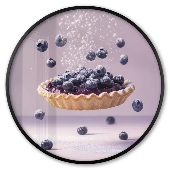 Photo Frame Round - Food - Pie - Berries - Blue