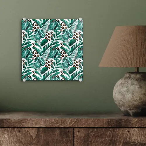 Inductie beschermer - Panterprint - Bladeren - Jungle - Afdekplaat voor kookplaat plexiglas 5mm klein -sfeer3