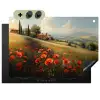 Klaprozen - Rood - Heuvels - Landschap Inductie beschemer met haakjes klein -3d
