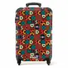 Retro disco 70s tekst patroon kleurrijk NBS - Handbagage koffer - Kinderen Unisex middel -productfoto_recht